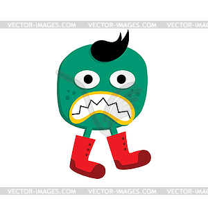 Cute adorable ugly scary funny mascot monster - vector clip art