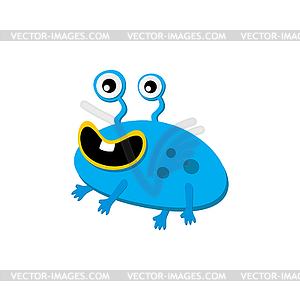 Cute adorable ugly scary funny mascot monster - vector image