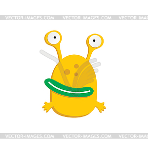 Cute adorable ugly scary funny mascot monster - vector clipart