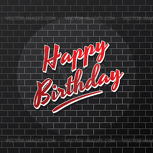 Happy birthday brick theme background art - vector image