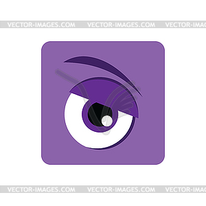 Adorable color cartoon eye expression art - vector clip art