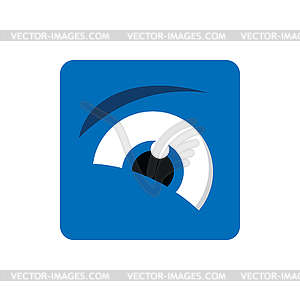 Adorable color cartoon eye expression art - vector image