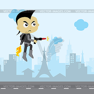 Villain enemy game asset cartoon theme art - vector clip art