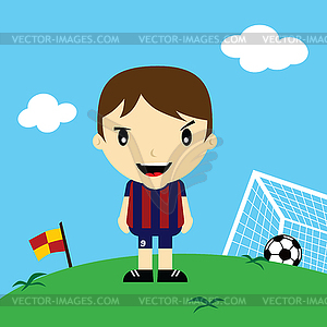 Funny cartoon soccer player league art - vector EPS clipart