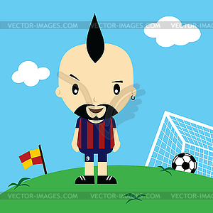 Funny cartoon soccer player league art - vector image