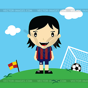 Funny cartoon soccer player league art - vector image