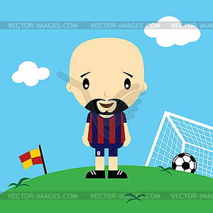 Funny cartoon soccer player league art - vector clip art