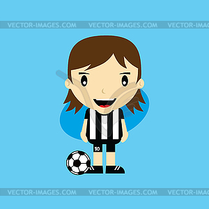 Funny cartoon soccer player league art - vector clipart