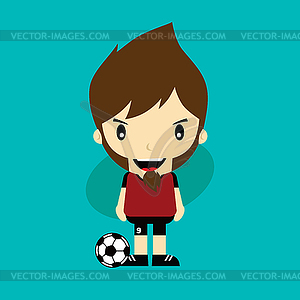 Funny cartoon soccer player league art - vector image