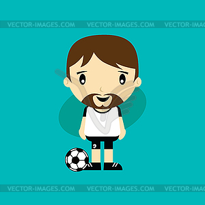 Funny cartoon soccer player league art - vector image