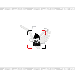 Man chat logo template - vector image