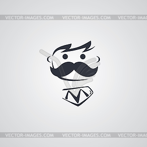 Mustache guy theme - vector EPS clipart