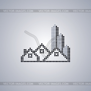 Pixel house logo template - stock vector clipart