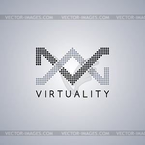 Pixel logo template theme - vector clipart