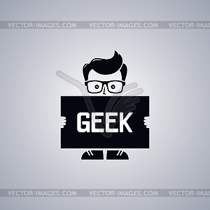 Geek nerd guy - vector clipart