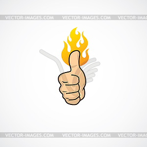 Fire thumb up - vector image