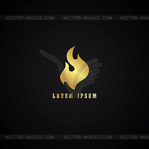 Golden fire theme - vector clip art