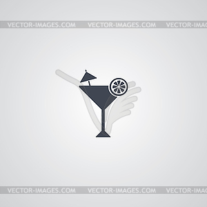 Martini cocktail glass logotype - vector image