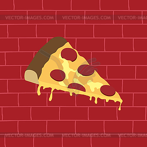 Tasty pizza slice - vector clipart