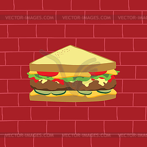 Delicious sandwich theme - vector clipart