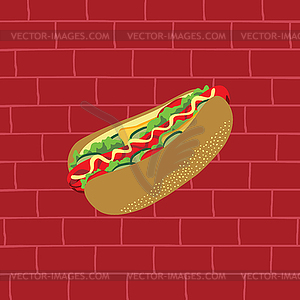 Tasty hotdog theme - vector clipart