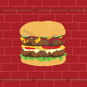 Tasty burger theme - vector image