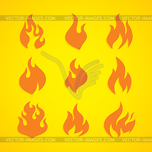 Flaming fire theme - vector image