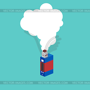 Isometric block electric cigarette personal - royalty-free vector image