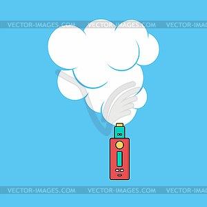 Electric cigarette personal vaporizer cloud maker - vector clipart