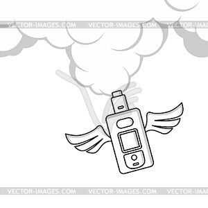 Angel wing electric cigarette personal vaporizer - vector image