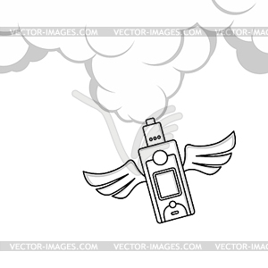 Angel wing electric cigarette personal vaporizer - vector image