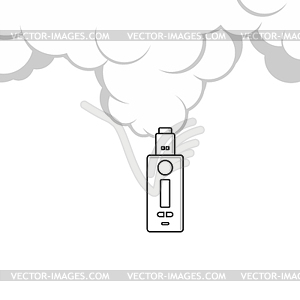 Electric cigarette personal vaporizer cloud maker - vector image