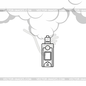 Electric cigarette personal vaporizer cloud maker - vector clipart