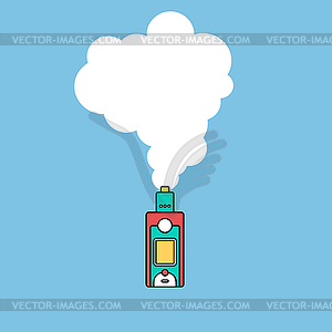 Electric cigarette personal vaporizer cloud maker - vector image