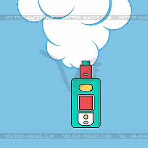 Electric cigarette personal vaporizer cloud maker - vector image