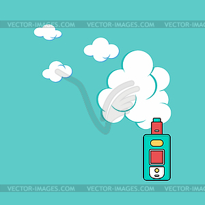 Electric cigarette personal vaporizer cloud maker - vector image