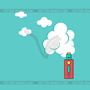 Electric cigarette personal vaporizer cloud maker - vector image