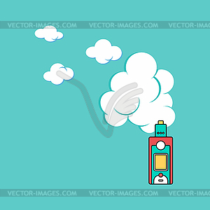 Electric cigarette personal vaporizer cloud maker - vector clipart