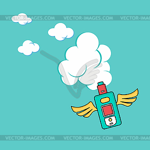 Angel wing electric cigarette personal vaporizer - vector EPS clipart