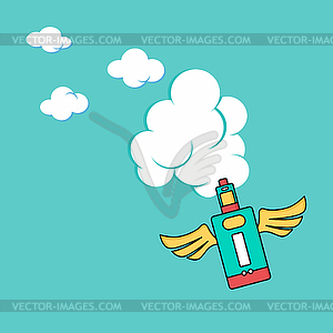 Angel wing electric cigarette personal vaporizer - vector image