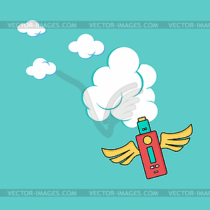 Ангел крыло электрическая сигарета личный испаритель - стоковый векторный клипарт