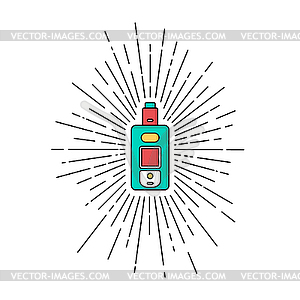 Sunray burst electric cigarette personal vaporizer - vector clip art