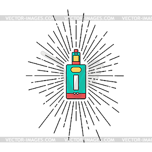 Sunray burst electric cigarette personal vaporizer - vector clip art