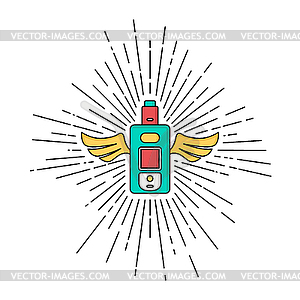 Sunray burst electric cigarette personal vaporizer - vector image