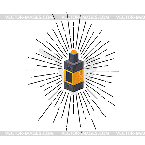 Isometric block sunray burst electric cigarette - vector image