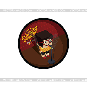 Stand up comedy open mic female comic onstage - royalty-free vector image