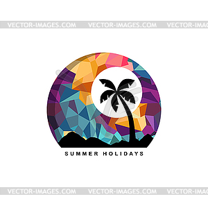 Beach time tropical island summer vacation - vector image