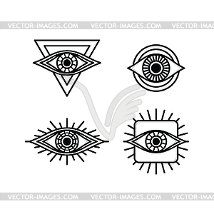 One eye sign symbol logo logotype collection - vector EPS clipart