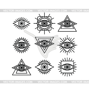 One eye sign symbol logo logotype collection - vector clipart