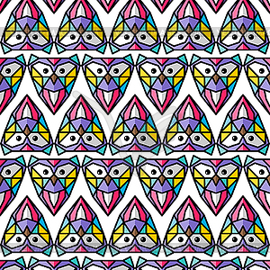 Colorful owl background pattern theme - color vector clipart